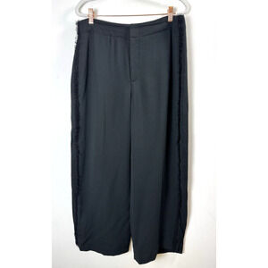 Club Monaco Fringe Trim Ultra Wide Leg Dress Pants Modern Chic Preppy 33 / 34